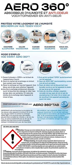 Absorbeur d'humidité AERO 360 Rubson 40m²