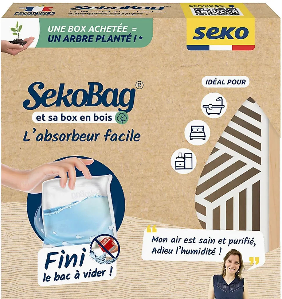 Absorbeur d'humidité avec 1 sachet absorbeur Seko Seko Bag pour surface de 15 m²