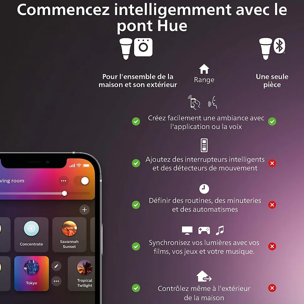 Accessoire pour maison connectée IP42 Philips Hue blanc