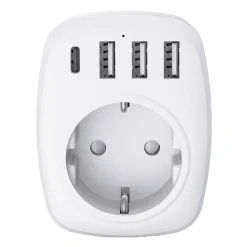 Adaptateur prise voyage UE/UK - 4 ports USB - Voltman