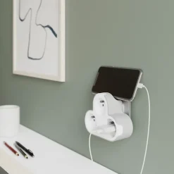 Adaptateur triplite + 2 USB Jacobsen blanche 16A