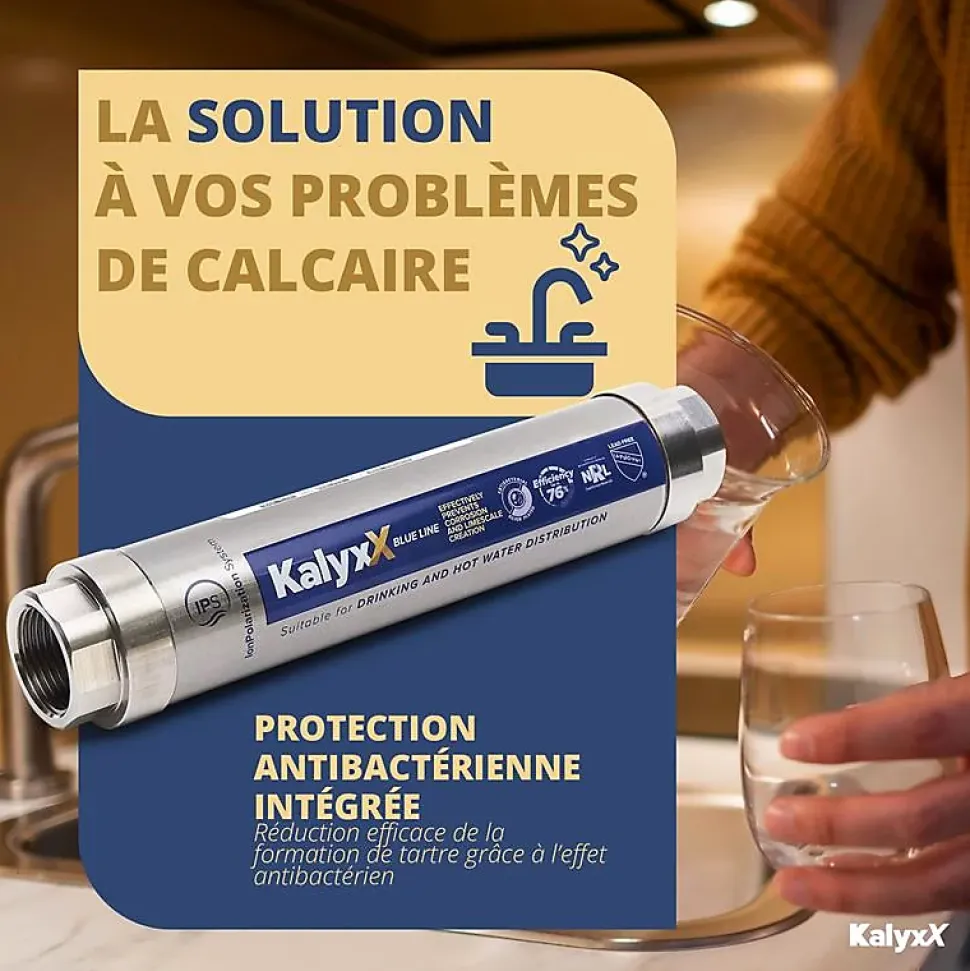 Adoucisseur d'eau Anticalcaire Antibactérien innovant IPS Kalyxx BlueLine G1/2 " femelle (IPSKXBG12)