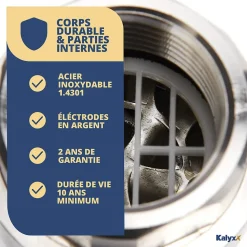 Adoucisseur d'eau Anticalcaire Antibactérien innovant IPS Kalyxx BlueLine G1/2