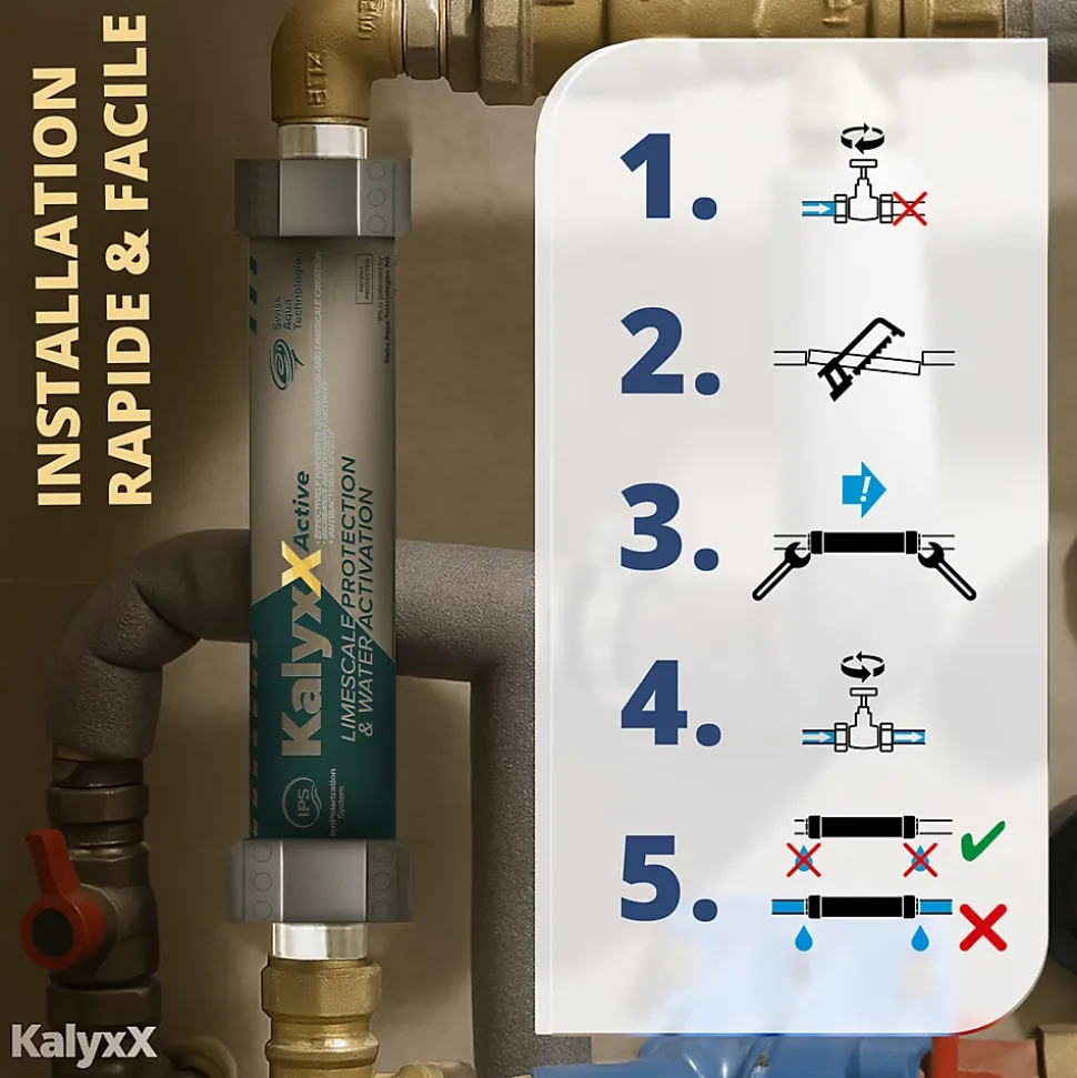 Adoucisseur d'eau Anticalcaire Antibacterien innovant IPS Kalyxx Active G1/2 " femelle (IPSKXAG12)
