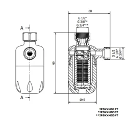 Adoucisseur d'eau Anticalcaire Antibacterien innovant IPS 100 Kalyxx MINI G 3/8" femelle (IPSKXMG38T)