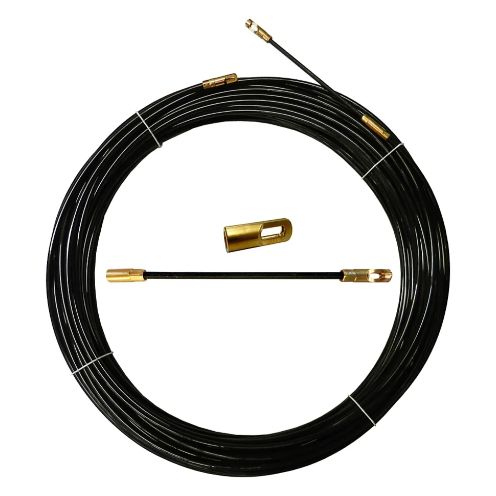 Aiguille tire-fils en nylon noir diamètre 4 mm, 10 mètres, avec terminaux interchangeables