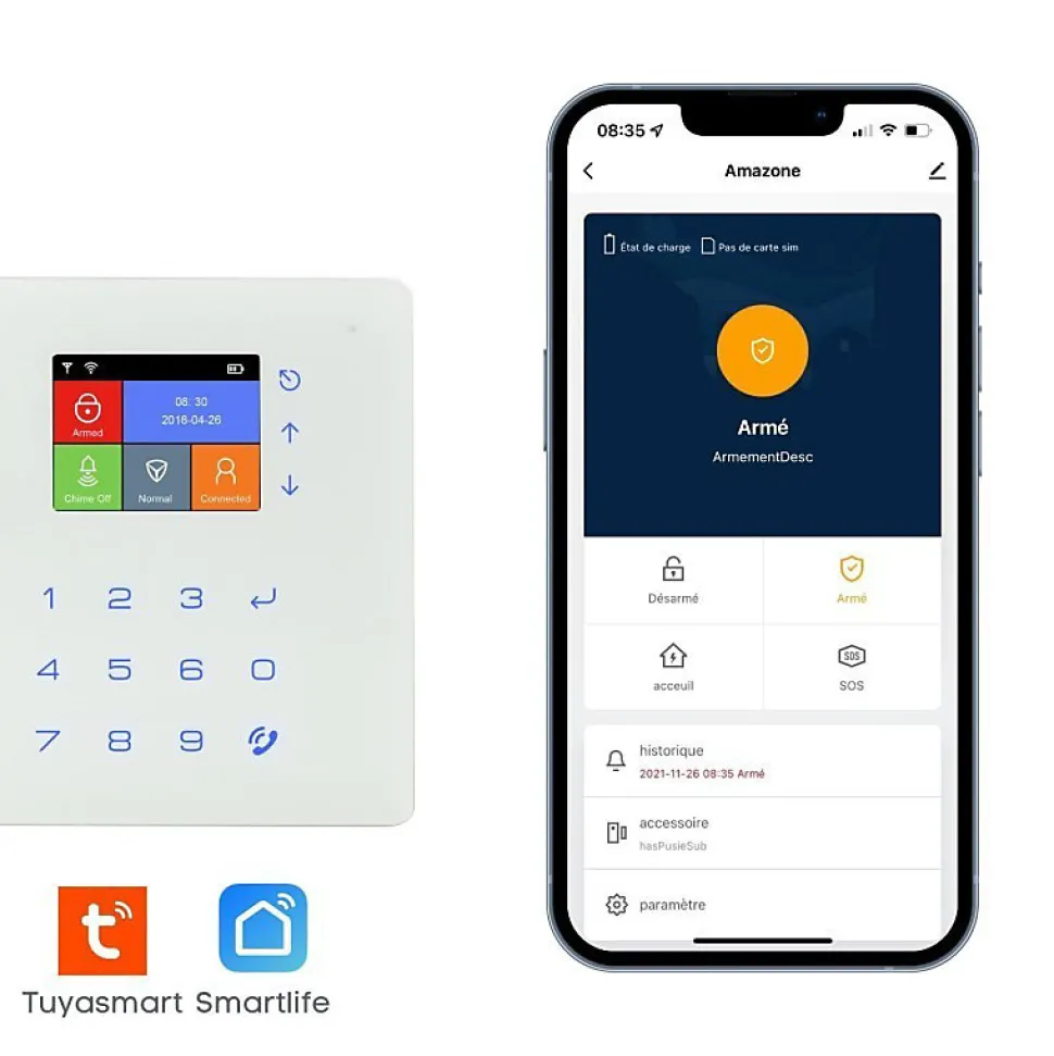 Alarme maison connectée 4G sans fil wifi et gsm amazone - lifebox - kit animal 5
