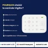 Alarme Maison Wifi Sans Fil Vigilia VIG502 - Kit Complet avec Caméras Full HD intérieur et extérieure autonome et 9 Acces
