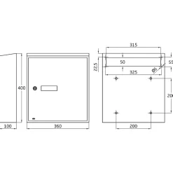 AMIG - Boîte aux lettres 6 - 400 x 360 x 100 mm - Acier - Blanc