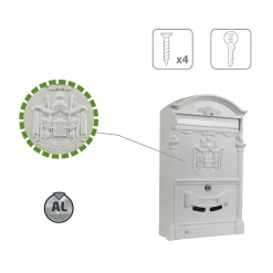 AMIG - Boîte aux lettres 4 - 400 x 240 x 80 mm - Aluminium - Blanc