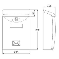 AMIG - Boîte aux lettres 7 - 345 x 240 x 105 mm - Plastique - Blanc