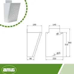 AMIG - Boîte publicité 77 - 220 x 360 x 190 mm - Acier - Blanc