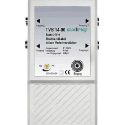 Amplificateur répartiteur Axing TVS 14 - 6 sorties, gain 4 x 10 dB, 47-862 MHz