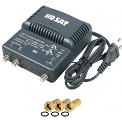 amplificateur TNT 2 sorties Gain 25dB + 3 Fiches F HDSAT