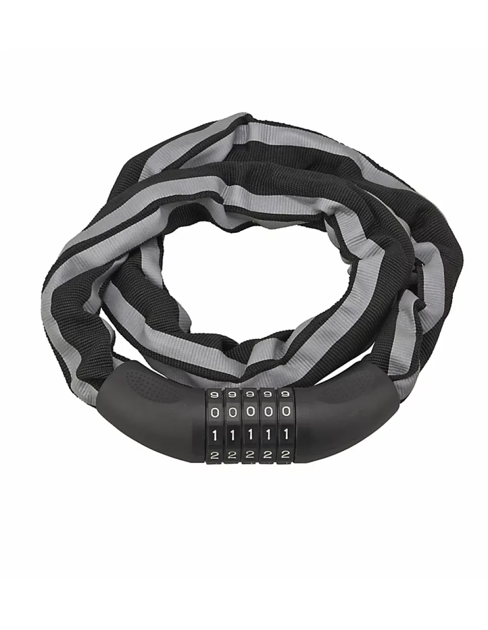 Antivol à combinaison Biker, 5 chiffres, chaîne acier, moto, 0.9m, noir - THIRARD