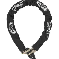 Antivol de chaîne monobloc - ABUS - 1480/180 - Maillons 14 mm - Gainage tissu - Verrouillage direct - Cylindre Xplus - 2 clés