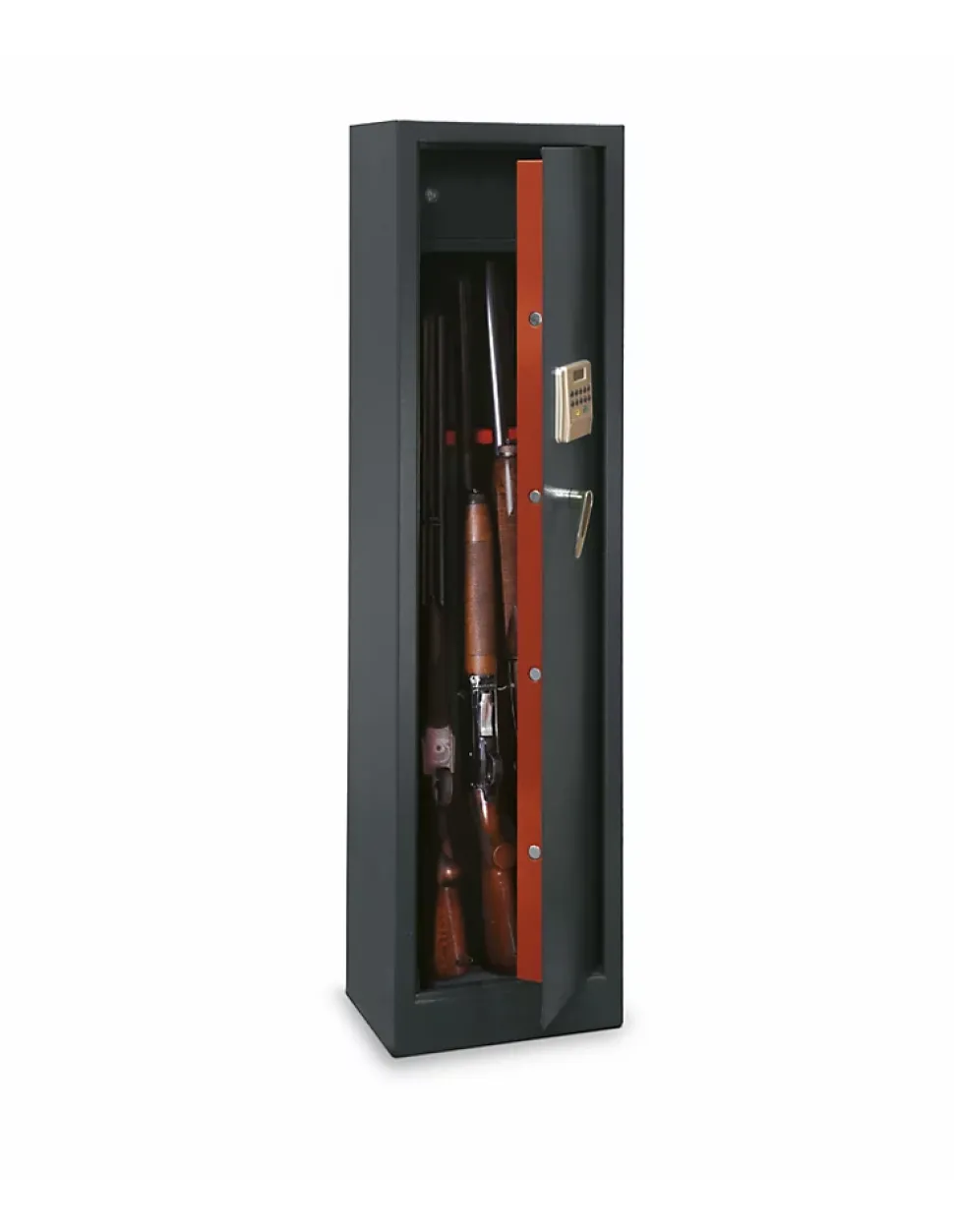 Armoire à fusils Monteria, fermeture électronique à code, 4 pênes, capacité de 5 fusils - THIRARD