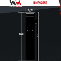 Armoire à fusils 315X205X1380mm avec coffre intérieur - 5 fusils - Workmen Security