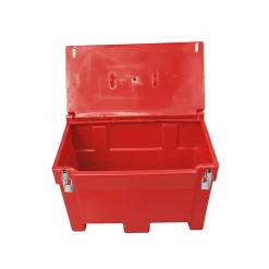 Bac à sable incendie/ à sel de déneigement 200l + grenouillères + cadenas