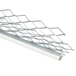 Baguette d’angle extérieur en acier galvanisé avec cordon PVC blanc 3 000 x 35 x 35 mm