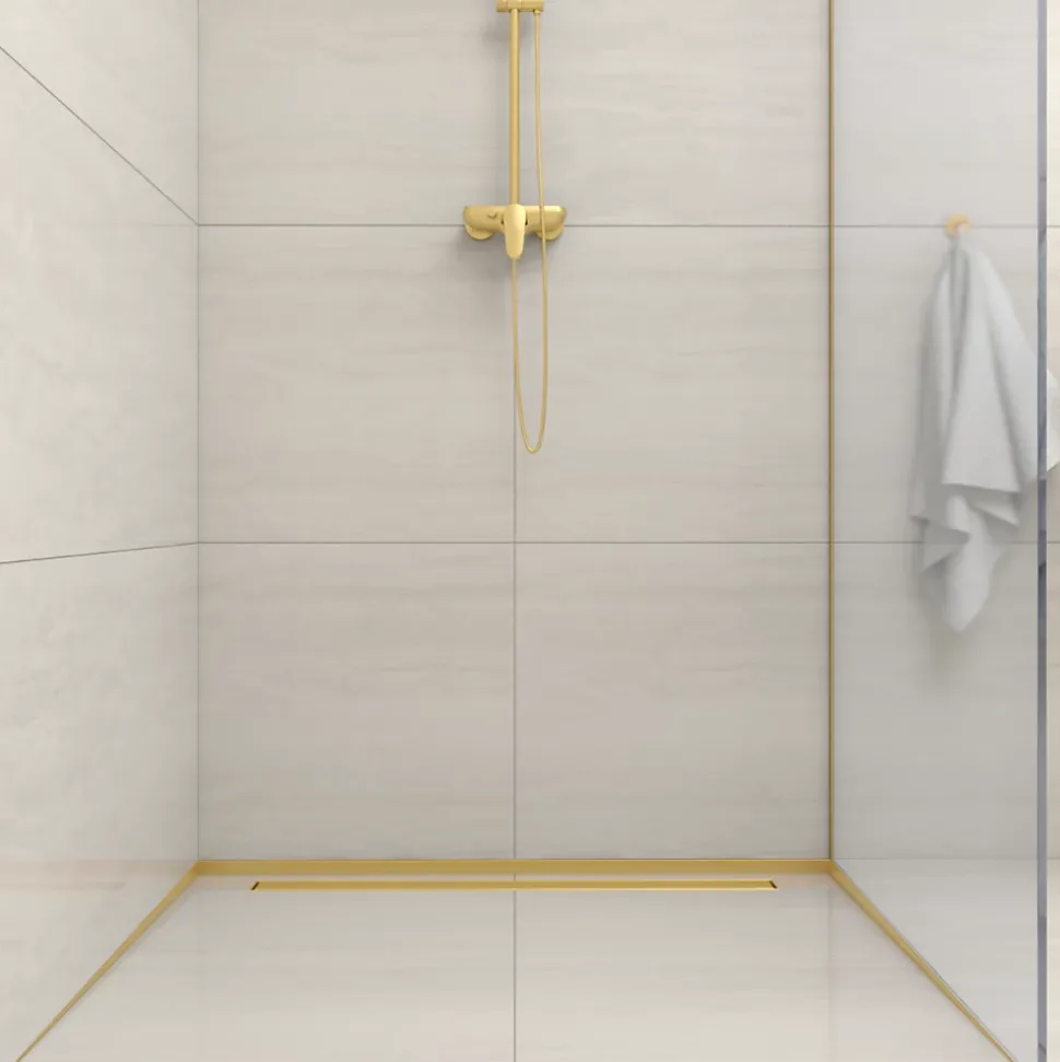 Balneo Barre de pente de sol droite pour receveur 170 cm doré INOX Acier inoxydable
