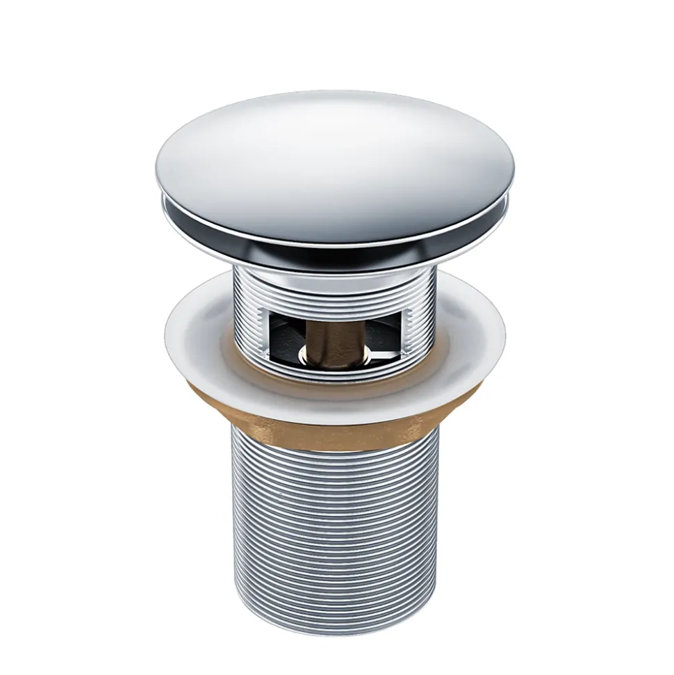 Balneo Bonde clic-clac avec trop-plein, pour lavabo, finition chrome, laiton