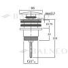 Balneo Bonde clic-clac universelle, pour lavabo, finition gold, laiton