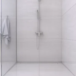 Balneo Profilé murale inclinée à gauche pour douche 120cm, acier inoxydable, finition inox, Pente de 1,5%