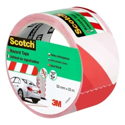 Bande de marquage Scotch blanc et rouge, 50 mm x 33 m x 0,15 mm