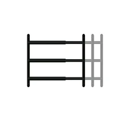3 barreaux télescopiques de fenêtre, acier noir Afbat, L.90 à 170 cm