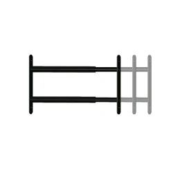 2 barreaux télescopiques de fenêtre, acier noir, Afbat, L.48 à 90 cm