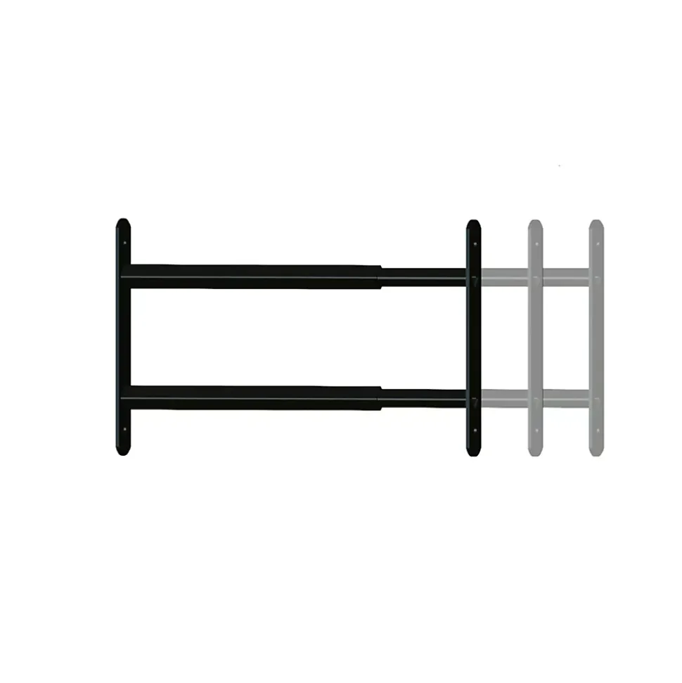 2 barreaux télescopiques de fenêtre, acier noir, Afbat, L.48 à 90 cm