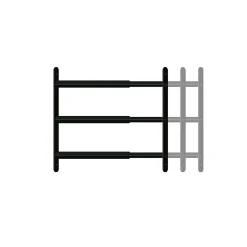 3 barreaux télescopiques de fenêtre, acier gris anthracite, Afbat, L.48 à 90 cm