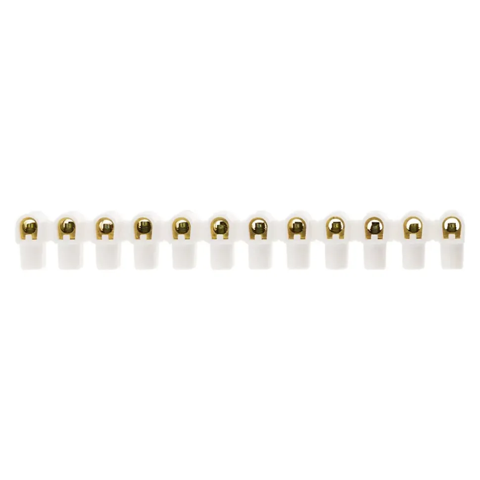 Barrette 12 plots section 6mm² - Blanc - Zenitech