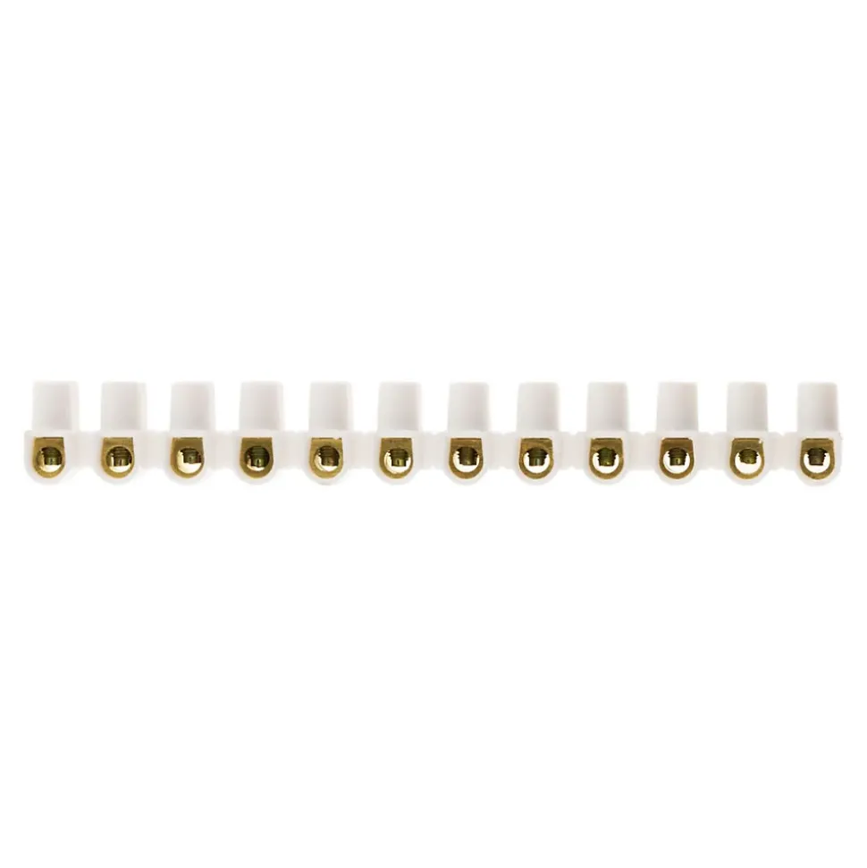 Barrette 12 plots section 6mm² - Blanc - Zenitech