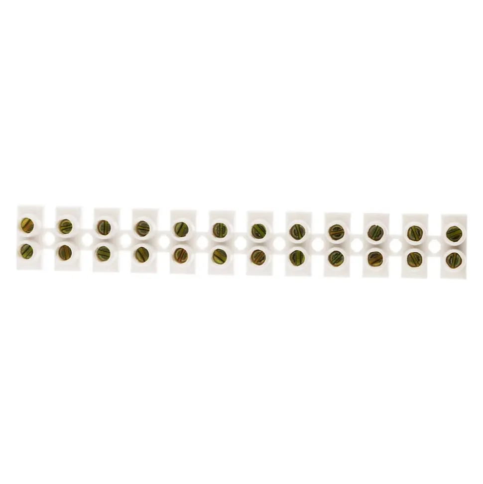 Barrette 12 plots section 6mm² - Blanc - Zenitech