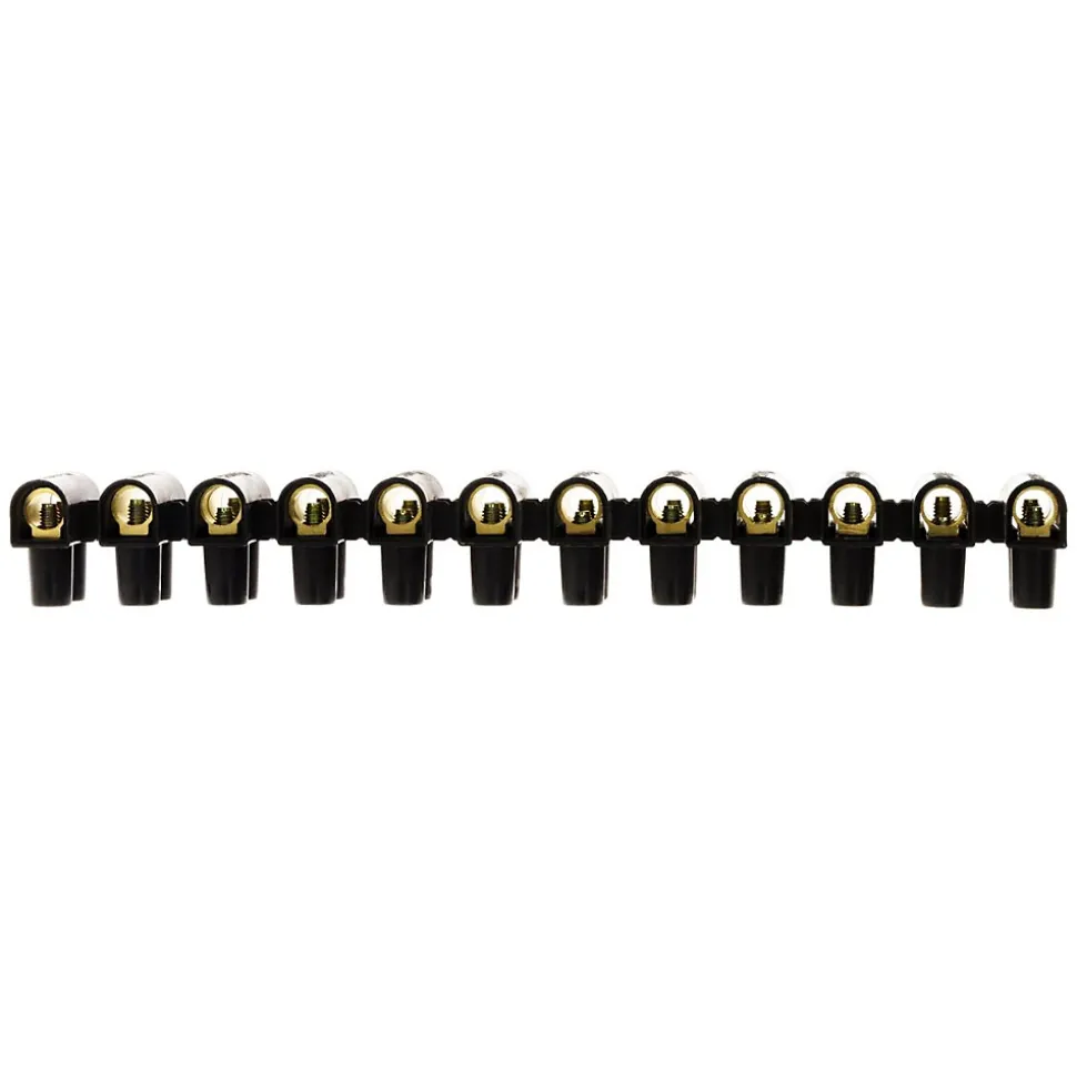 Barrette 12 plots section 25mm² - Noir - Zenitech