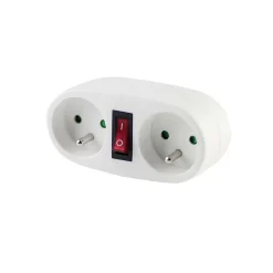 Biplite domino interrupteur 2x16A - blanc - Chacon