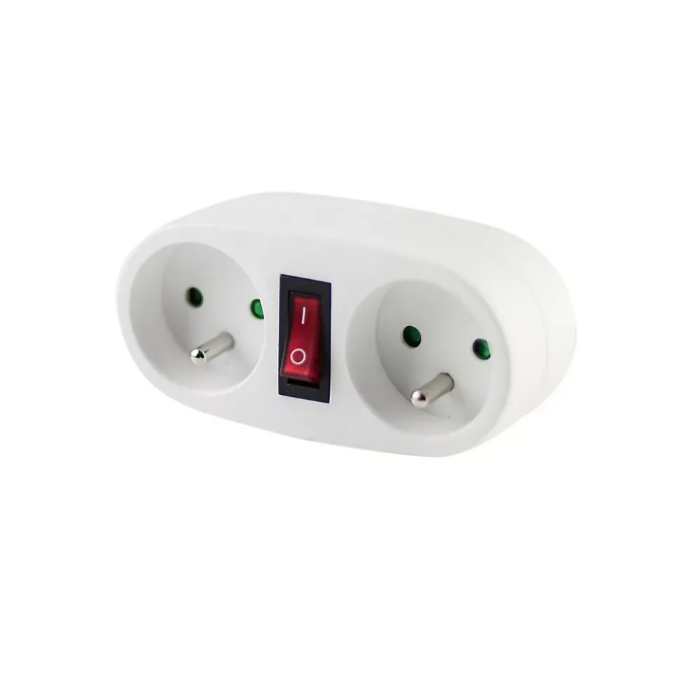 Biplite domino interrupteur 2x16A - blanc - Chacon