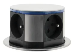 Bloc encastrable compact 3 prises + 2 ports USB Otio