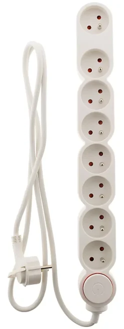 Bloc Home 8 prises 16A 2P+T câble 1,5m - Blanc - Zenitech