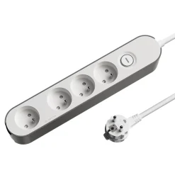 Bloc multiprise 4 ports Jacobsen blanc et gris