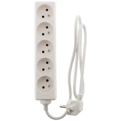 Bloc multiprise 5 prises 2P+T 16A blanc - Zenitech