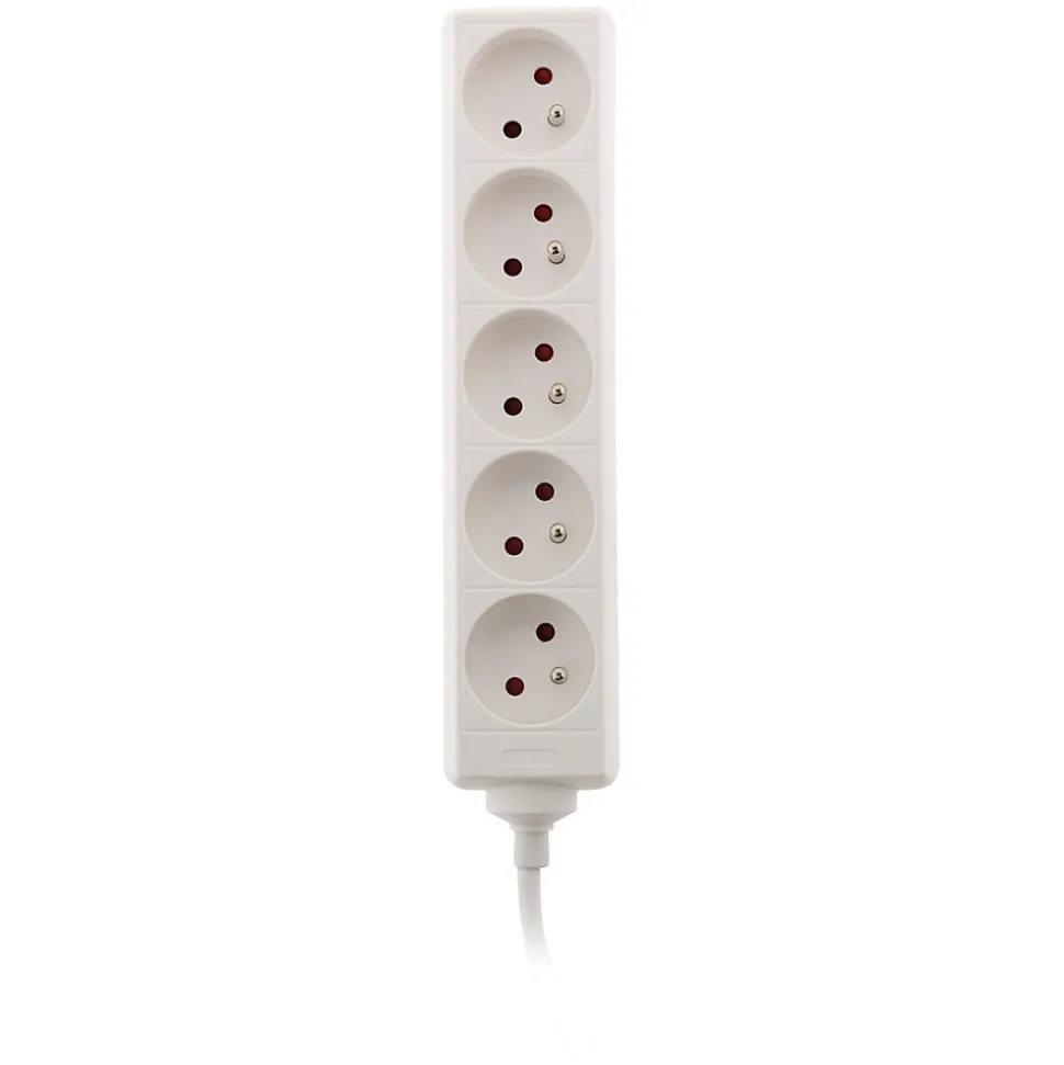 Bloc multiprise 5 prises 2P+T 16A blanc - Zenitech