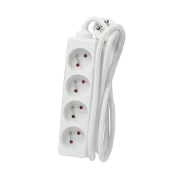 Bloc multiprise 4x16A 3500W câble 5m - blanc - Chacon