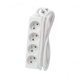 Bloc multiprise 4x16A 3500W câble 5m - blanc - Chacon