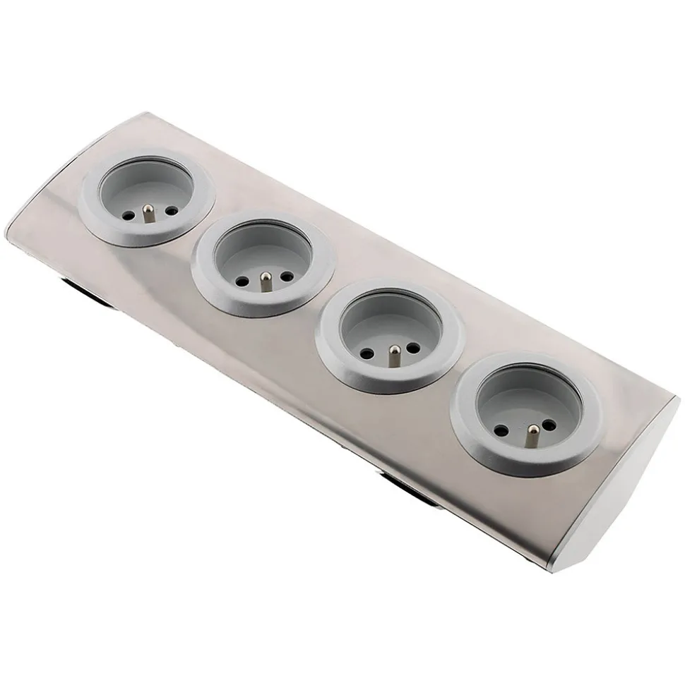 Bloc 4 prises 16A 2P+T à câbler - Gris - Zenitech
