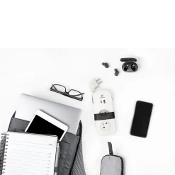 Bloc 2 prises avec terre + 2 USB Jacobsen blanc