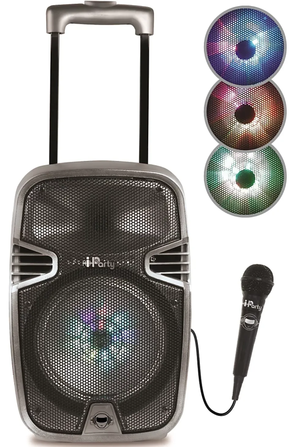 Bluetooth Karaoke avec roulettes, lumières et micro