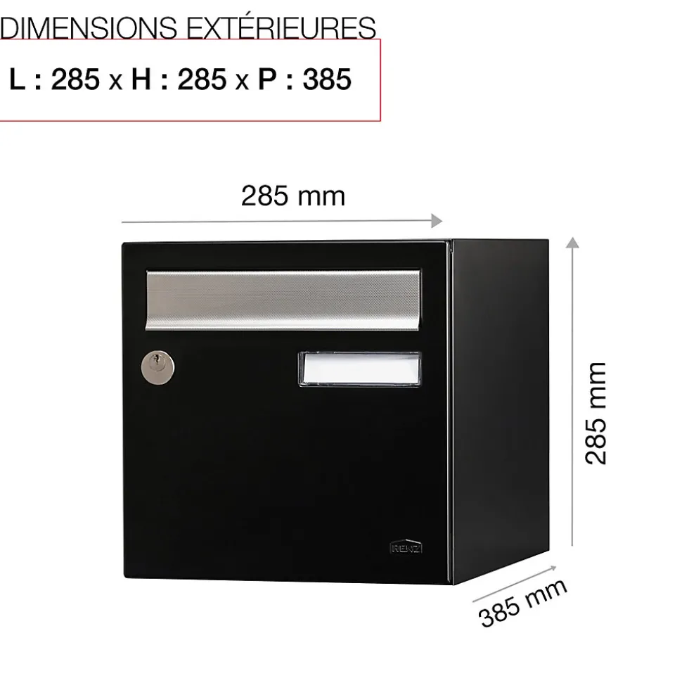 Boite aux lettres Allure 1 porte noir 9005M